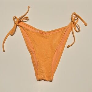 Aerie Shine Pique Low Rise Tie Cheekiest Bikini Bottom